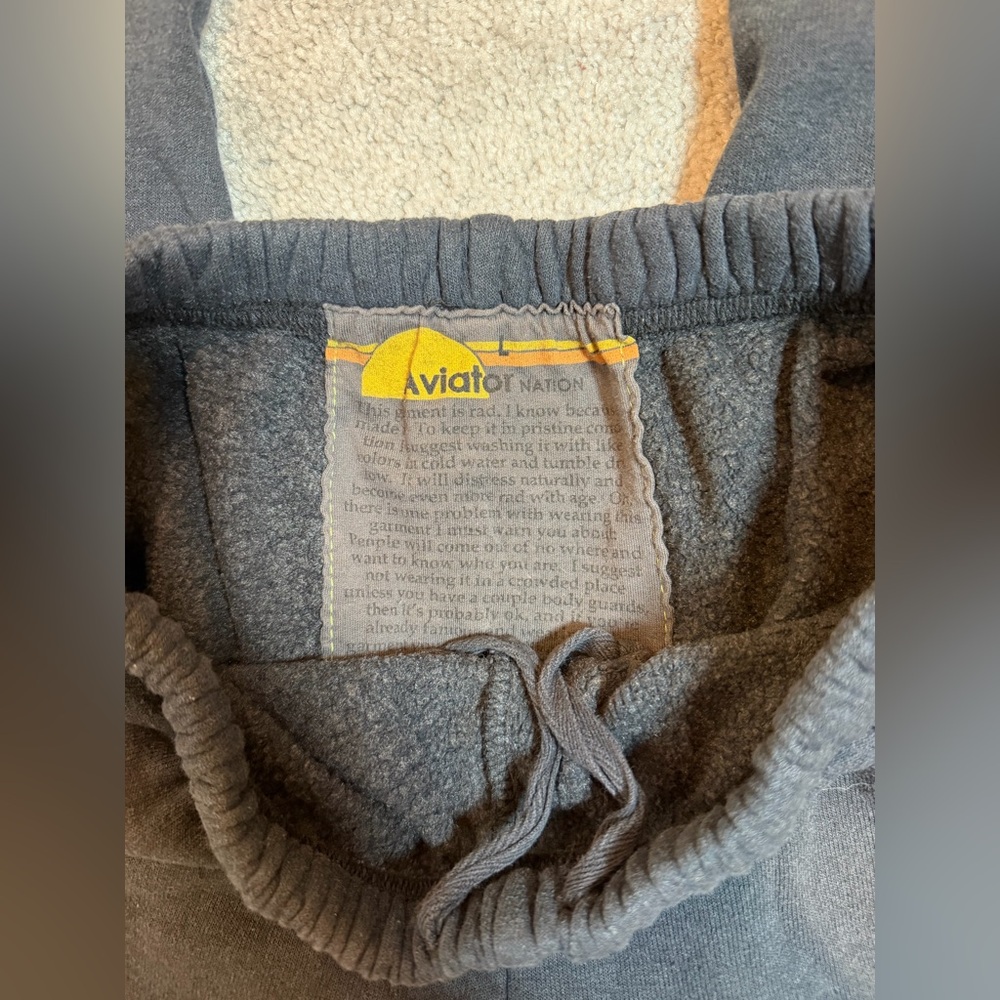 Aviator Nation Pants Navy Blue with Logo on Front - Picture 3 of 3